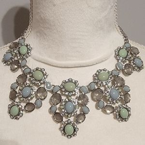 Lia Sophia Green/Blue/Amber Statement Piece Necklace